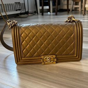 CHANEL Leboy Lambskin Boy Bag Old Medium